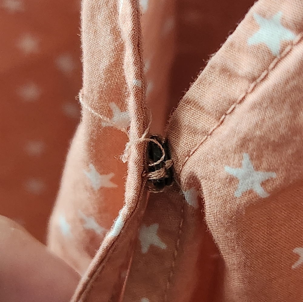 Madewell Women's Wrap Top Shirt In Star Scatter Coral Peach Size Medium - Picture 6 of 9